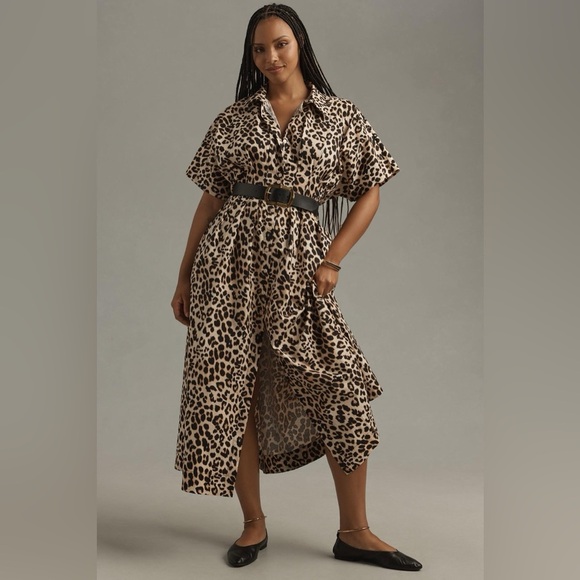 Anthropologie Leopard Print Midi Dress - Picture 4 of 10